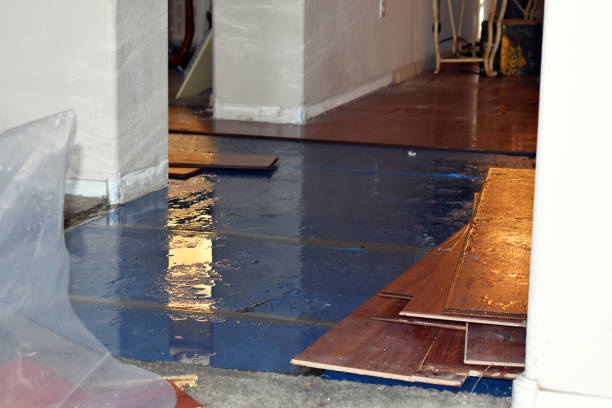 Professional Flood Damage Restoration technician working in Tilton, NH